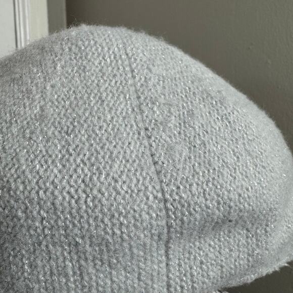 Nine West light gray newsboy cap hat cozy winter fall - Picture 4 of 7